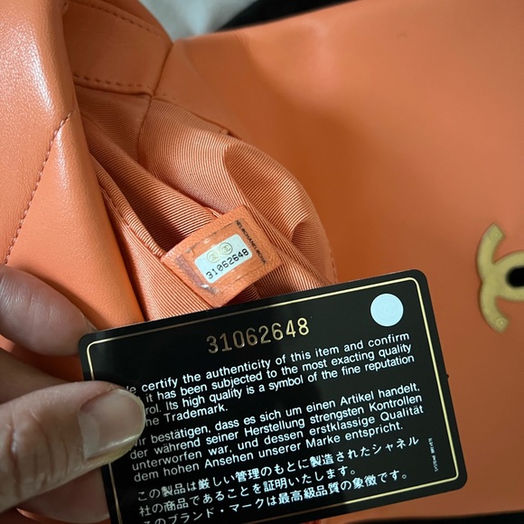 CHANEL 19 HANDBAG Lambskin, Gold-Tone, Silver-Tone&Ruthenium-Finish Metal CORAL - Picture 7 of 13